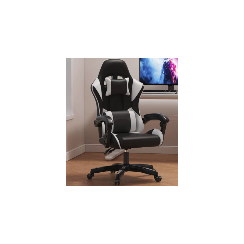 Silla Gamer blanca con masaje